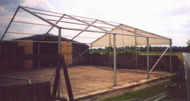 The marquee being erected